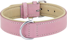 Load image into Gallery viewer, Riparo Genuine Leather Padded Dog Collar - Pink