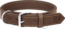 Load image into Gallery viewer, Dog Collar - Genuine Leather Dog Collar - Heavy Duty Hardware for Large and Extra Large Dog Breeds - Brown