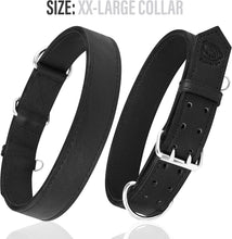 Load image into Gallery viewer, Dog Collar - Genuine Leather Dog Collar - Heavy Duty Hardware for Large and Extra Large Dog Breeds - Black