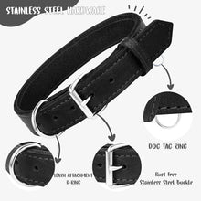 Load image into Gallery viewer, Dog Collar - Genuine Leather Dog Collar - Heavy Duty Hardware for Large and Extra Large Dog Breeds - Black