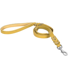 Load image into Gallery viewer, Riparo Heavy Duty Leather Braided Dog Leash with 2 Handles,Padded Traffic Handle for Extra Control, 6 Foot Dog Training Walking Leashes for Medium Large Dogs - Camel