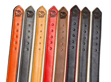 Load image into Gallery viewer, Riparo Genuine Leather Padded Dog Collar - Black/Orange Thread
