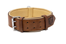 Load image into Gallery viewer, Riparo Genuine Leather Padded Dog Collar - Brown