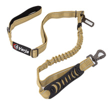 Load image into Gallery viewer, Dog Leash with Padded Handle, Multifunctional Dog Leashes for Medium & Large Dogs with Car Seat Belt, Reflective Threads, 4-6 FT Bungee Dog Leash - Sand