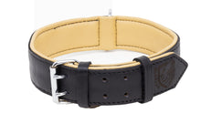 Load image into Gallery viewer, Riparo Genuine Leather Padded Dog Collar - Black