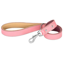 Load image into Gallery viewer, Riparo Heavy Duty Leather Dog Leash with Padded Handle, 3FT Long Dog Lead, 1.25IN Wide Dog Training Walking Leashes for Medium Large Dogs - Pink
