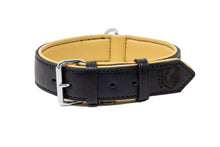 Load image into Gallery viewer, Riparo Genuine Leather Padded Dog Collar - Black
