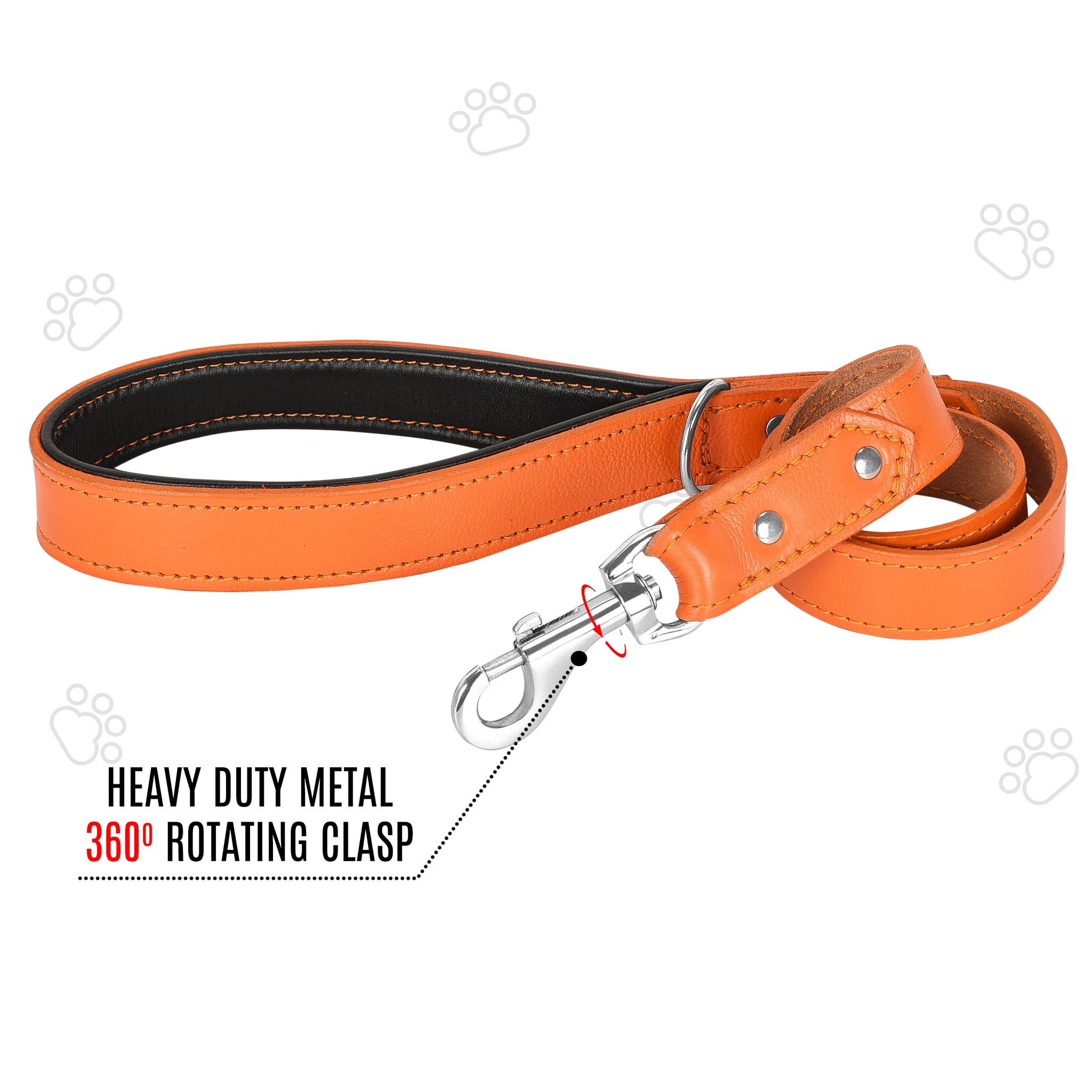 Riparo Heavy Duty Leather Dog Leash with Padded Handle 3FT Long Dog L RiparoCollars